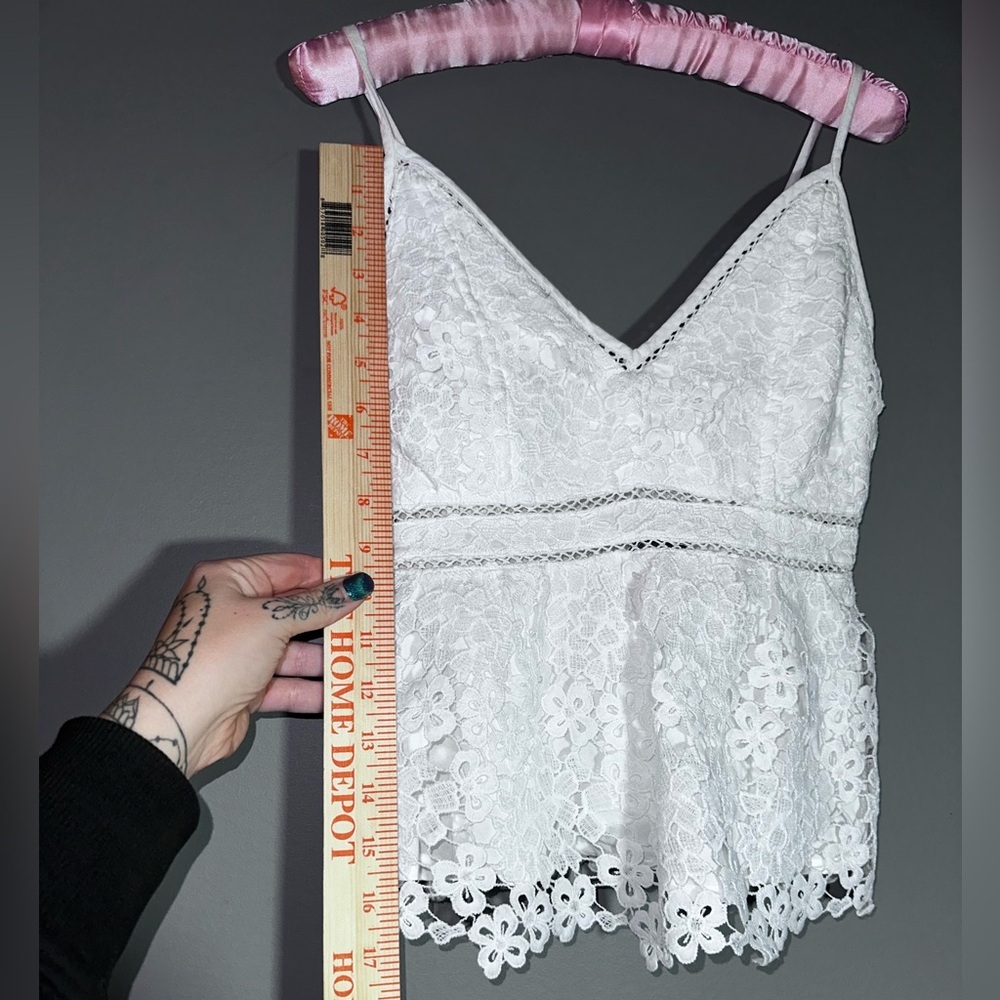 Abercrombie Lace Cami Bundle White & Navy XS NWT Coquette Y2K Fairycore - Picture 7 of 16